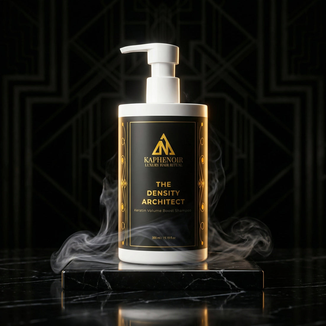Bottle of 'The Density Architect' by KapheNoir on a dark background