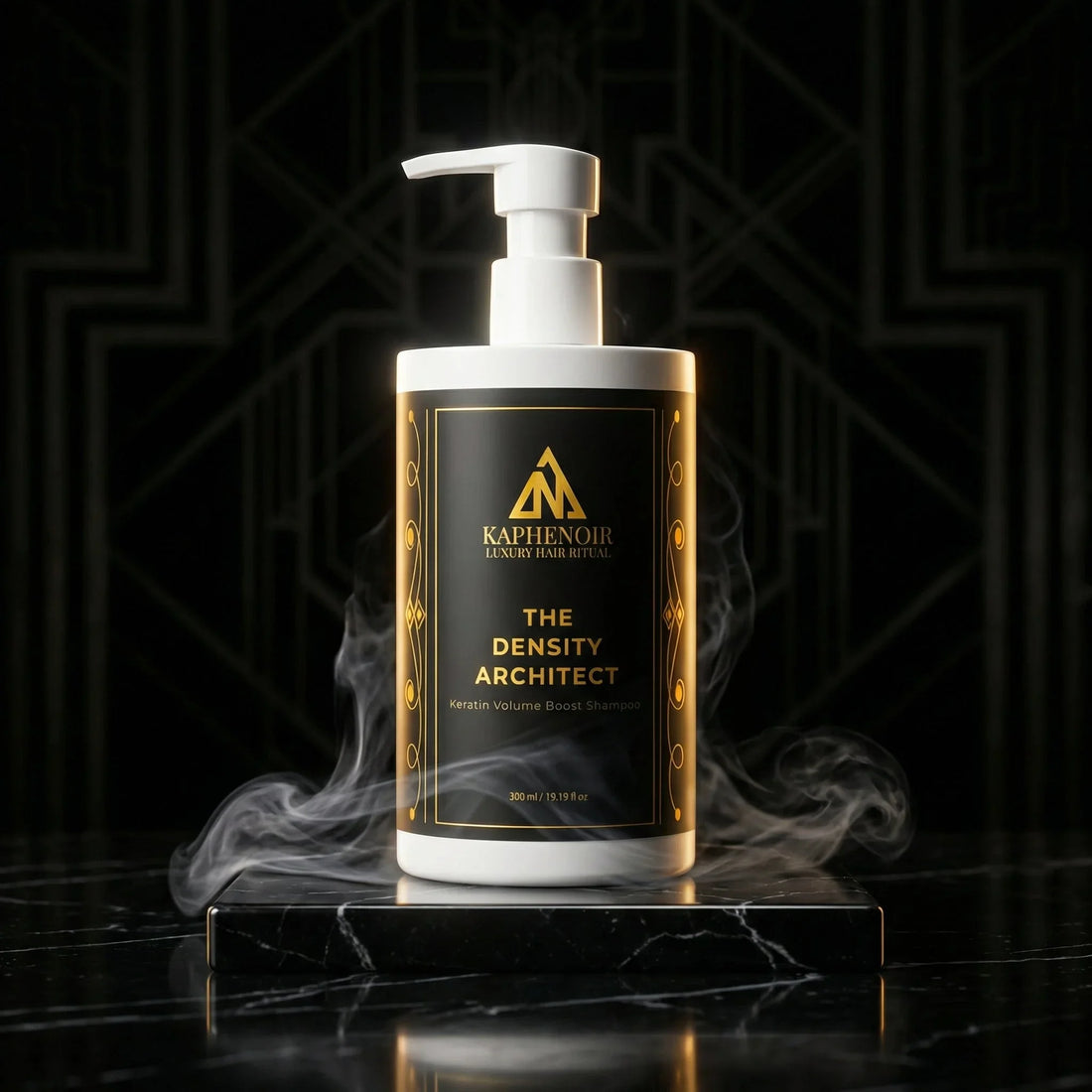Bottle of 'The Density Architect' by KapheNoir on a dark background