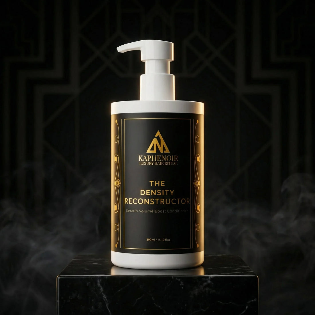 Bottle of 'The Density Reconstructor' by KapheNoir on a dark background