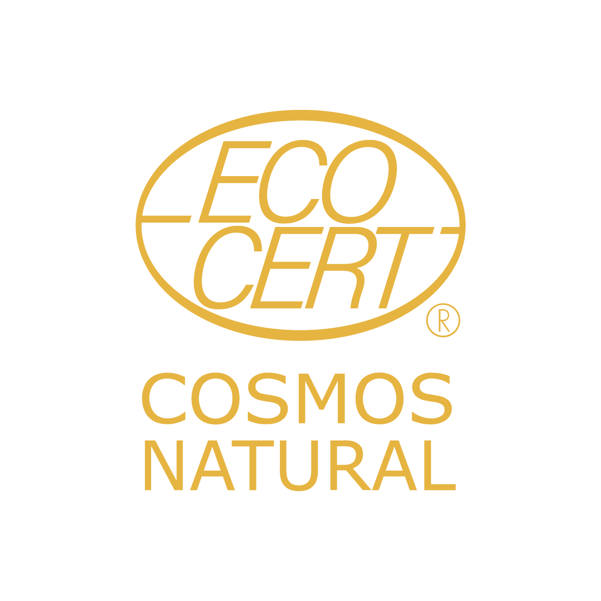 ECOCERT Cosmos Natural logo in yellow on a transparent background