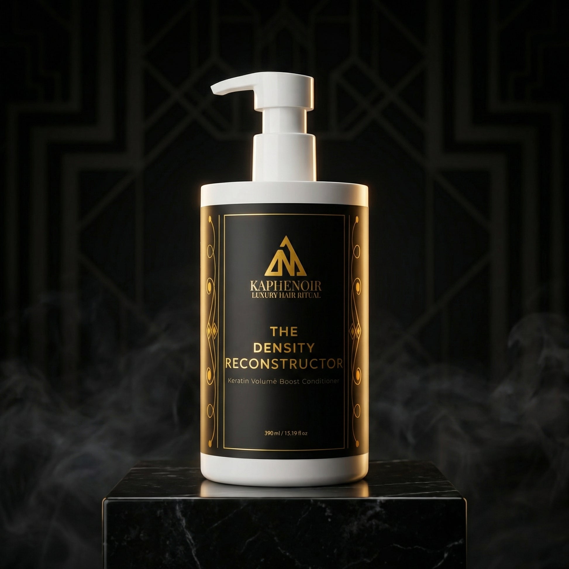 Bottle of 'The Density Reconstructor' by KapheNoir on a dark background