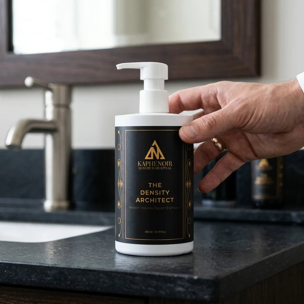 The Density Architect volumizing shampoo as part of a fine hair care routine